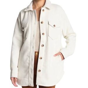 RDI Nordstrom NEW Without Tags Cream Textured Oversized Button Down Shacket